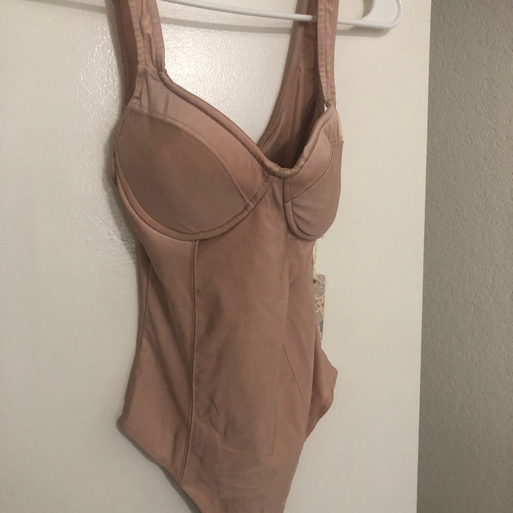 Pink orange bustier bodysuit top